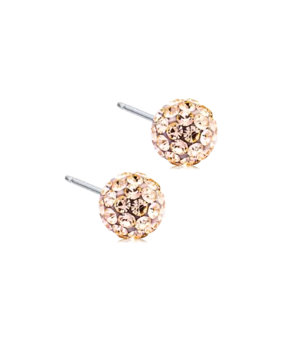 Серьги Хрустальный Шар 6 мм, Золотисто розовый