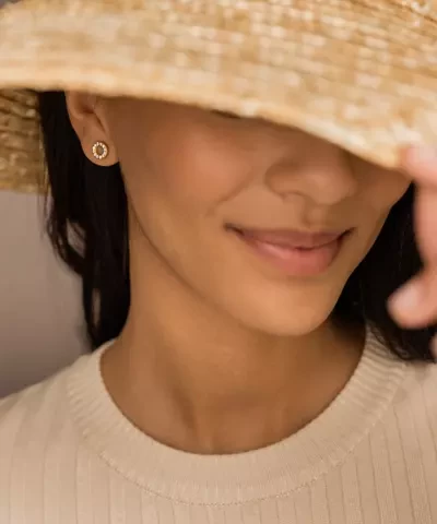 Серьги Сверкающий Диск Полый, Светлая фантазия