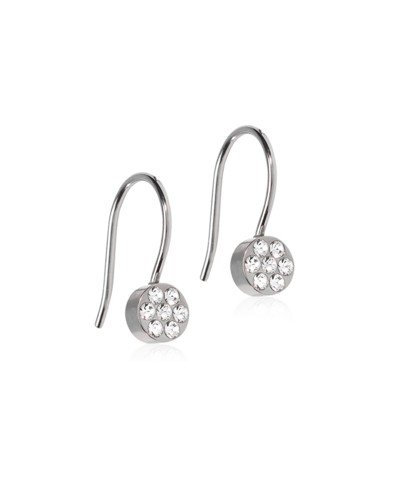 Серьги Подвеска Хрустальный Диск, Кристалл