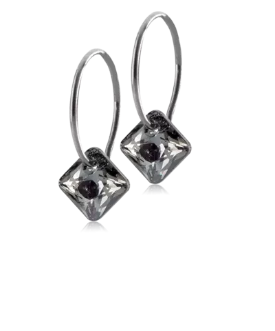 Серьги Квадрат, Черный бриллиант