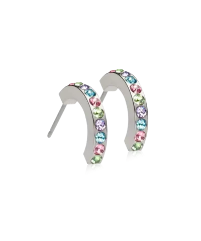 Серьги Подвеска Сверкающее Полукольцо 15 мм, Светлая фантазия