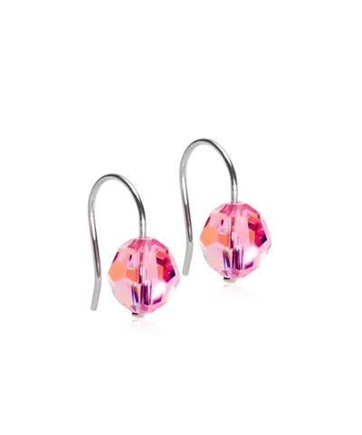 Серьги Подвеска Бусина, Светло розовый