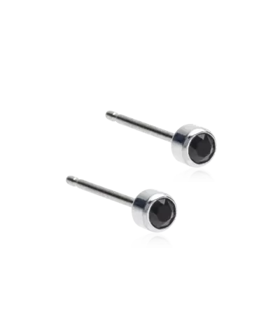 Серьги Безель 3 мм, Черный