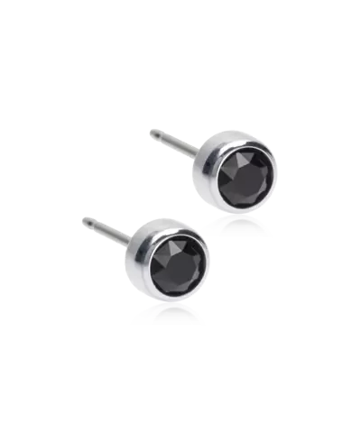 Серьги Безель 5 мм, Черный