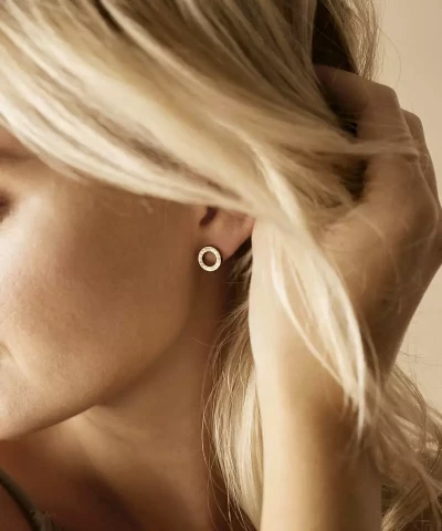 Серьги Мерцающий Диск Полый, Кристалл