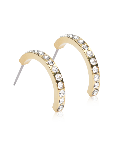 Серьги Подвеска Сверкающее Полукольцо 20 мм, Кристалл