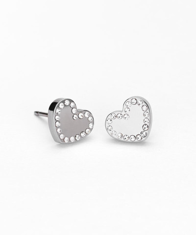 Серьги Свекающее Сердечко 8 мм, Кристалл