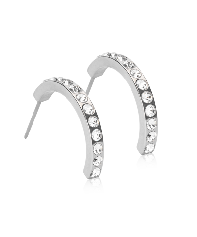 Серьги Подвеска Сверкающее Полукольцо 20 мм, Кристалл