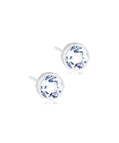 Серьги Безель 6 мм, Кристалл