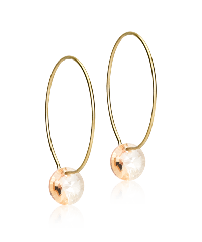 Серьги Колечки 25 мм, Подвеска Круг, Золотая тень