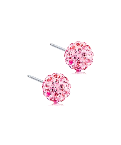 Серьги Хрустальный Шар 6 мм, Светло розовый