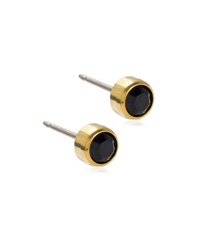 Серьги Безель 5 мм, Черный