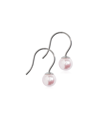 Серьги Мини Подвеска Жемчуг, Светло розовый