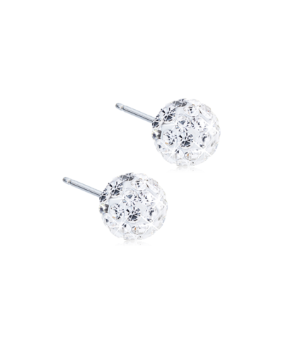 Серьги Хрустальный Шар 6 мм, Белый
