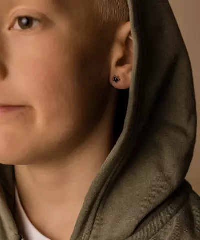 Серьги Звездочка, Черный