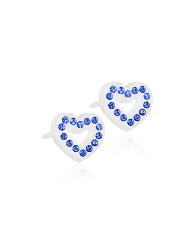Серьги Сияющее Сердце Полое, Сапфир