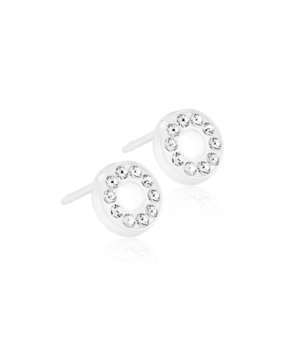 Серьги Блестящий Круг Полый, Кристалл