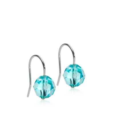 Серьги Подвеска Бусина, Аквамарин