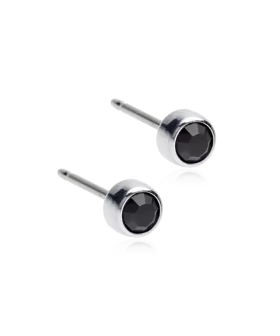 Серьги Безель 4 мм, Черный