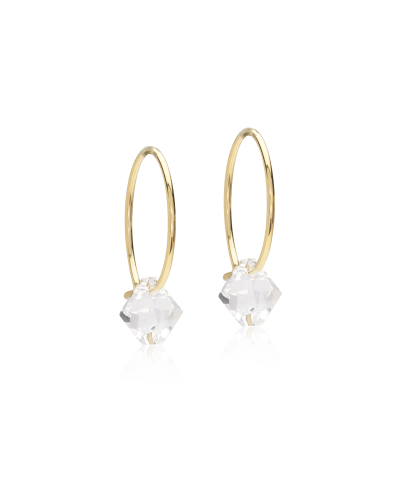 Серьги Колечки Бицоне, Кристалл