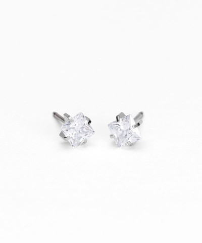 Серьги Тиффани Эдж 5 мм, Белый