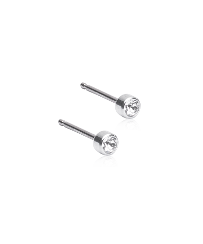 Серьги Безель 3 мм, Кристалл