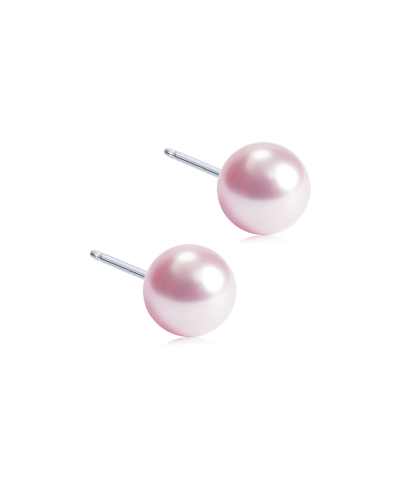 Серьги Жемчуг 6 мм, Светло розовый