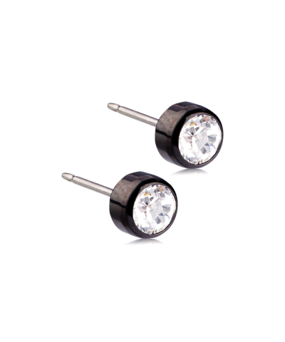 Серьги Безель 5 мм, Кристалл