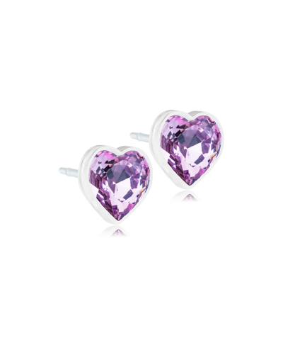 Серьги Сердечко, Светлый аметист