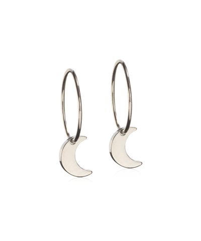 Серьги Колечки 14 мм, Подвеска Луна