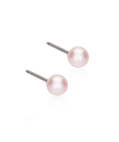 Серьги Жемчуг 4 мм, Светло розовый