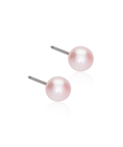 Серьги Жемчуг 5 мм, Светло розовый