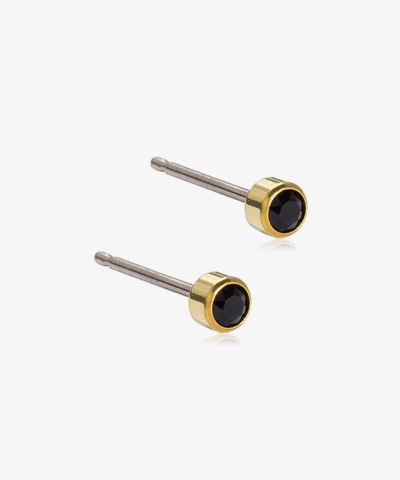 Серьги Безель 3 мм, Черный