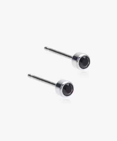Серьги Безель 3 мм, Черный