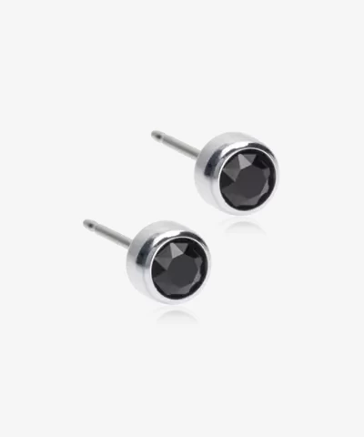 Серьги Безель 5 мм, Черный