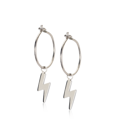 Серьги Колечки 14 мм, Подвеска Молния