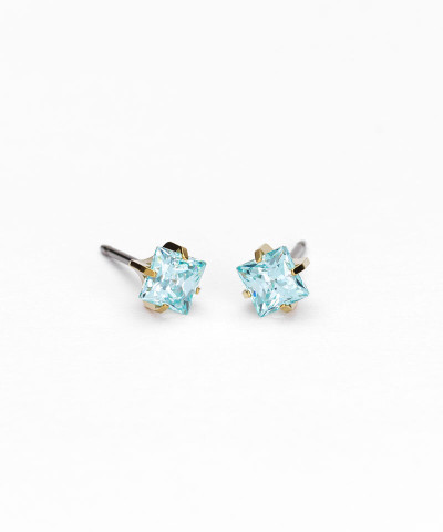 Серьги Тиффани Эдж 5 мм, Аквамарин