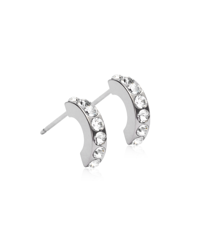 Серьги Подвеска Сверкающее Полукольцо 10 мм, Кристалл