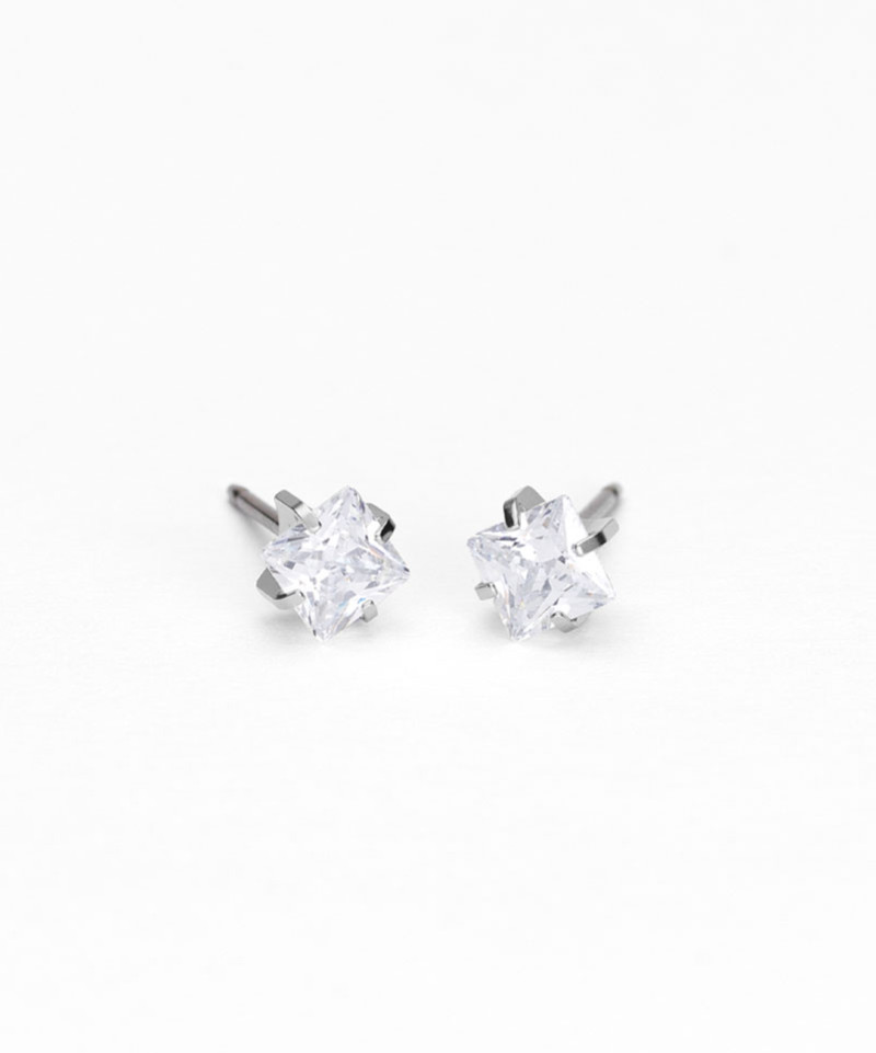 Серьги Тиффани Эдж 5 мм, Белый