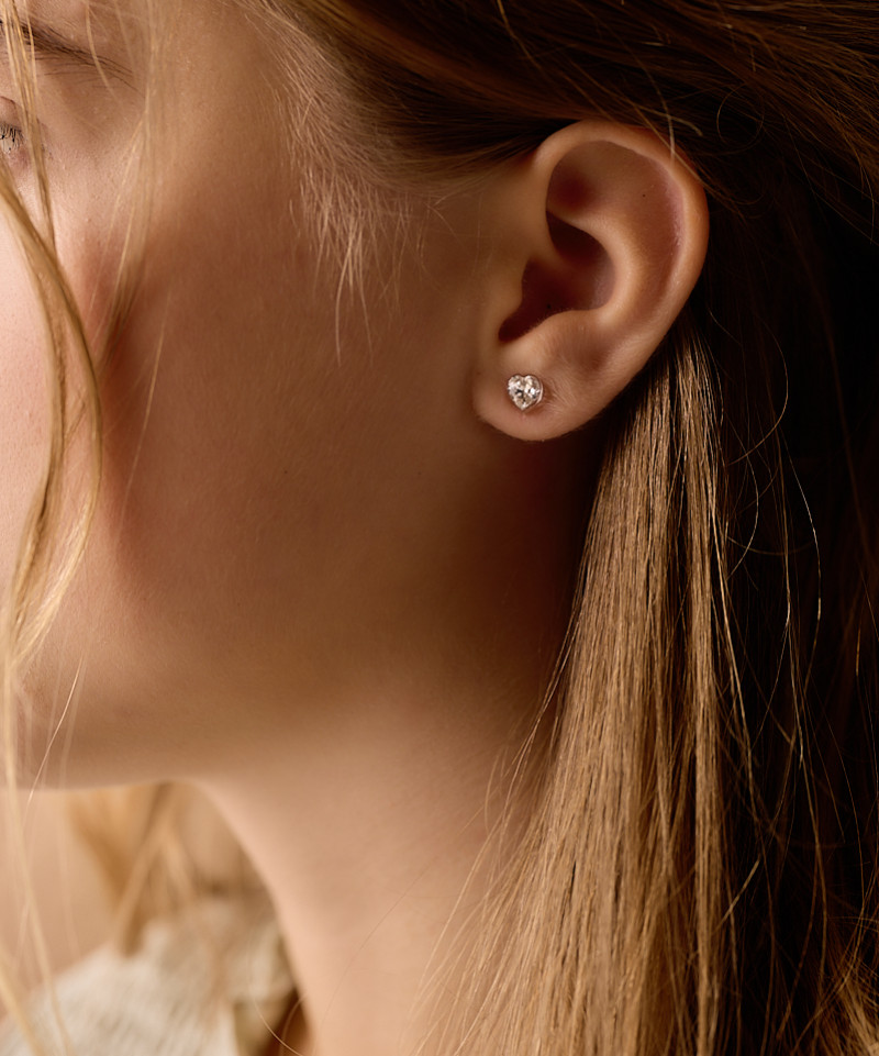 Серьги Сердечко, Кристалл