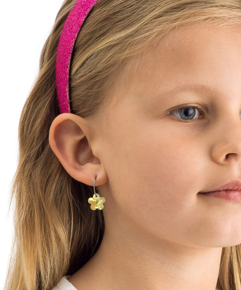 Серьги Цветок, Перламутровый